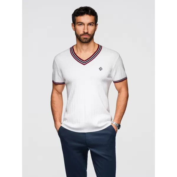  Tricou pentru bărbați OMBRE OM-TSCT-0266 ALB 