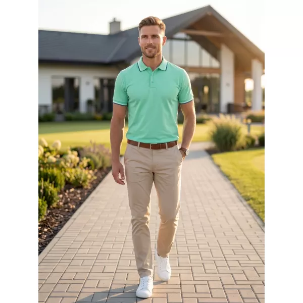  Tricou pentru bărbați cu guler MALFINI FOCUS 232 MENTĂ 