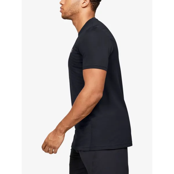  Tricou fără cusături pentru bărbați UNDER ARMOUR SEAMLESS WAVE SS 1351450-001 NEGRU 