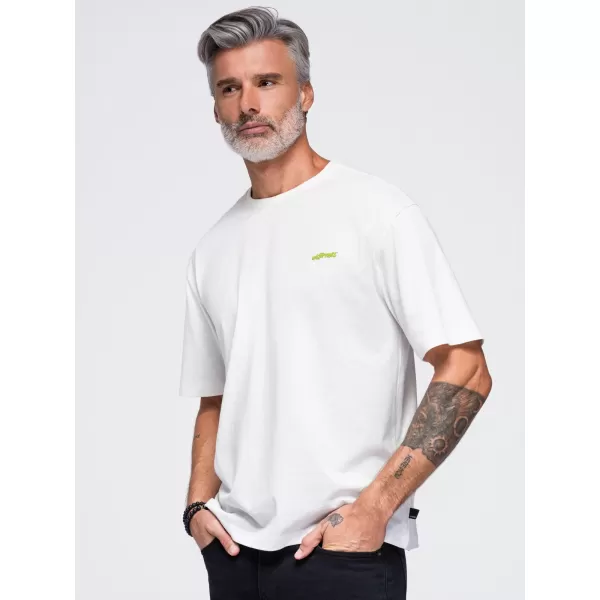  Tricou pentru bărbați OMBRE OM-TSPT-0284 APROAPE ALB 