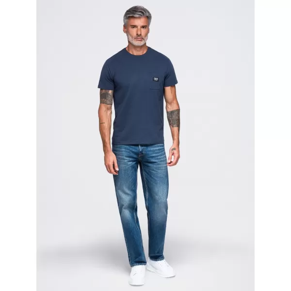  Tricou pentru bărbați OMBRE OM-TSCT-0305 ALBASTRU MARIN 