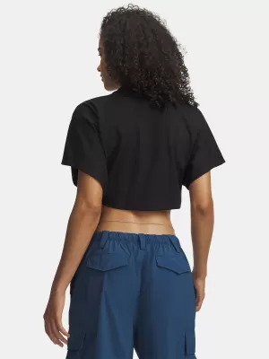 Tricou pentru femei UNDER ARMOUR CROPPED SCRIPT SS TEE 6009677-008 NEGRU