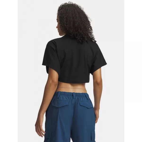  Tricou pentru femei UNDER ARMOUR CROPPED SCRIPT SS TEE 6009677-008 NEGRU 