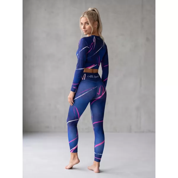  Jambiere lungi premium pentru femei (dimensiuni noi) ALTISPORT VOJ/ALW082LEG05 ALBASTRU ÎNCHIS 
