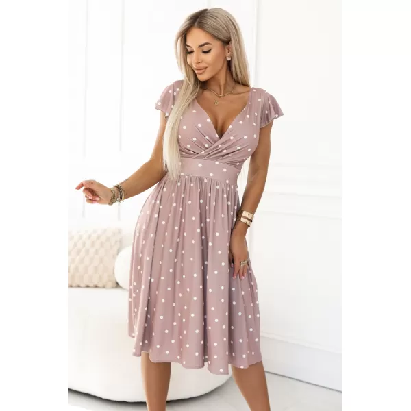  Rochie NUMOCO MATILDE 425-16 BEJ CU BULINE 