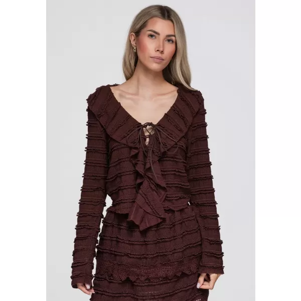  Bluza de dama OMBRE OW-TS-E0067 MARO ÎNCHIS 