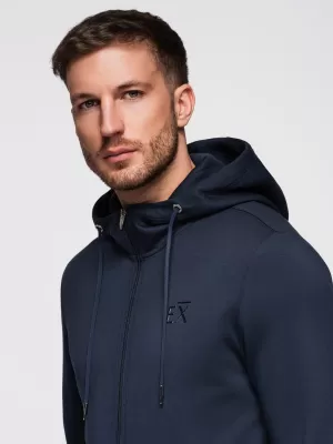 Hanorac pentru bărbați OMBRE OM-SZBC-0196 ALBASTRU MARIN