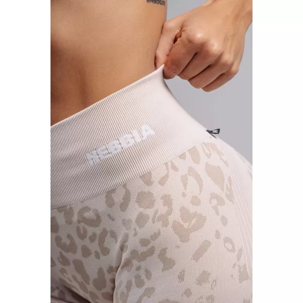  Pantaloni scurți de compresie push-up cu imprimeu leopard NEBBIA PRIMAL 856 LEOPARD CREM 