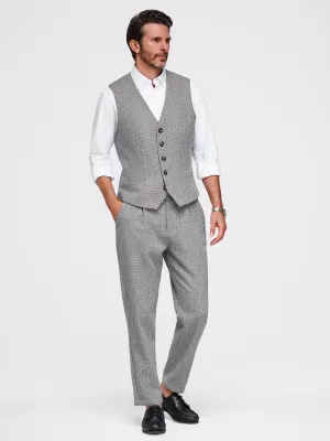Pantaloni pentru bărbați OMBRE OM-PACP-0315 MELANGE MARO