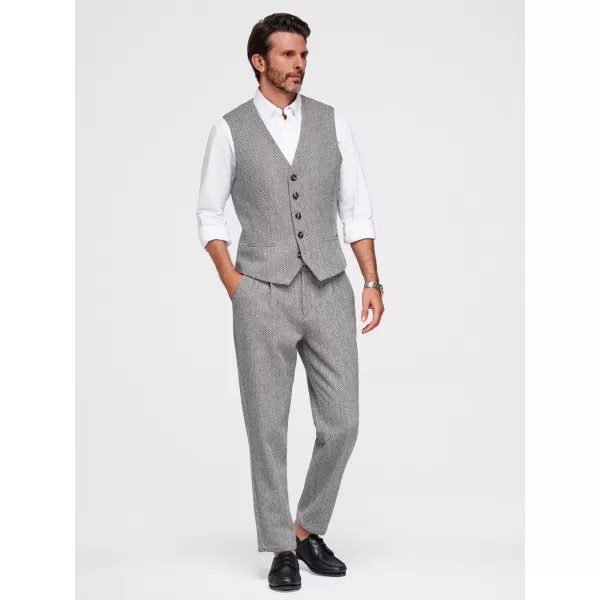  Pantaloni pentru bărbați OMBRE OM-PACP-0315 MELANGE MARO 