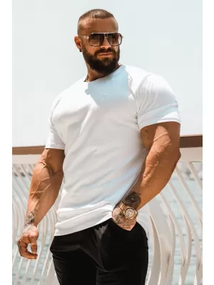 Tricouri pentru bărbați NEBBIA MIKE MUSCLE FIT 158 ALB