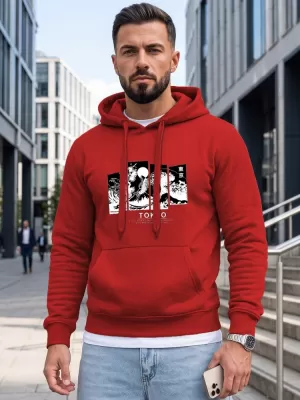 Hanorac pentru bărbați DSTREET NX5146BX-18-09 ROŞU