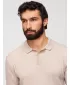 Tricou pentru bărbați cu guler OMBRE OM-POSS-0169 BEJ