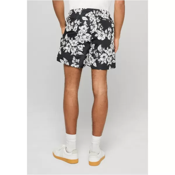  Pantaloni scurți de înot pentru bărbați URBAN CLASSICS TB2679 FLORI NEGRE 