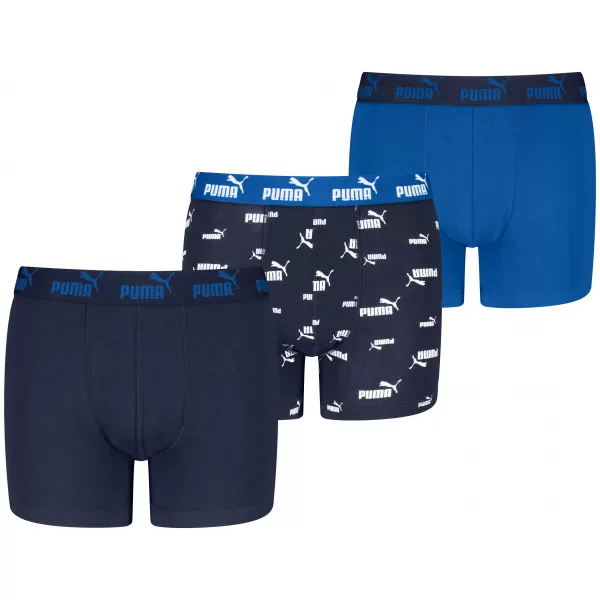  Boxeri pentru copii PUMA ELEMENTS BOYS LOGO PRINT BOXERS 3P 93896805 COMBINAȚIE ALBASTRĂ 