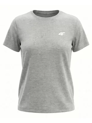 Tricou pentru femei 4F WMM00TTSHF3308 MELANGE GRI DESCHIS RECE