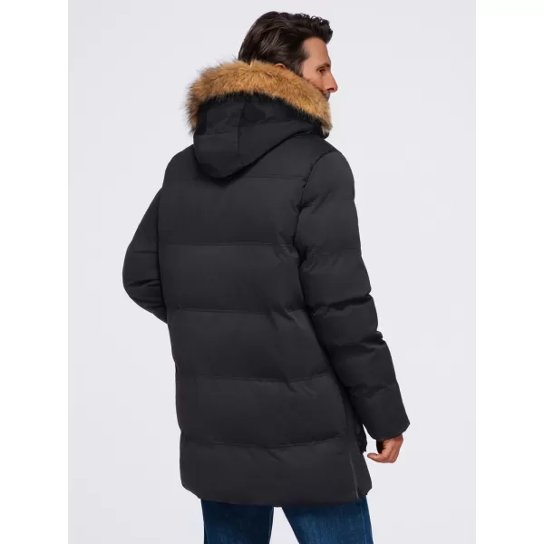  Parka pentru bărbați OMBRE OM-JALJ-0310 NEGRU 
