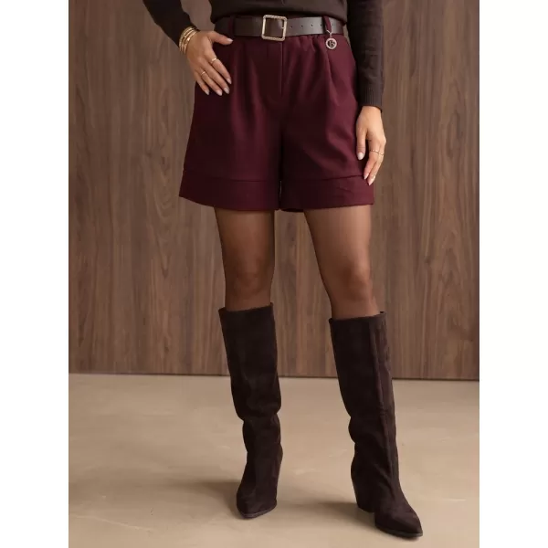  Pantaloni scurți de damă DSTREET SY0623 BURGUNDIA 