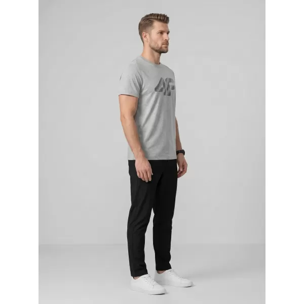  Tricou pentru bărbați 4F WMM00TTSHM3342 MELANGE GRI DESCHIS RECE 