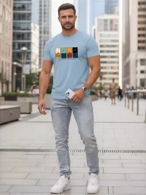 Tricou pentru bărbați DSTREET NX5103R-SK ALBASTRU DESCHIS