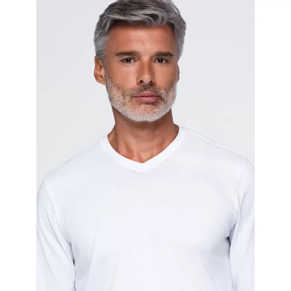  Tricou pentru bărbați OMBRE OM-LSBL-0143 ALB 