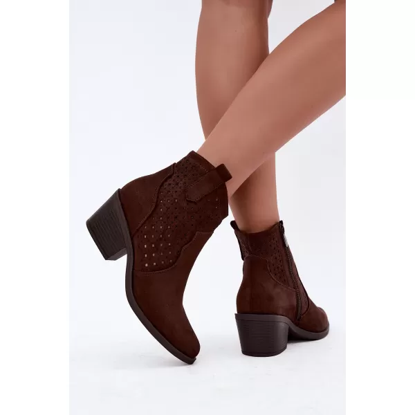  Pantofi de dama S.BARSKI HY62-8149 CIOCOLATĂ 
