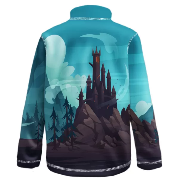  Hanorac fleece pentru copii WAMU DRAGON FANTASY ALBASTRU 