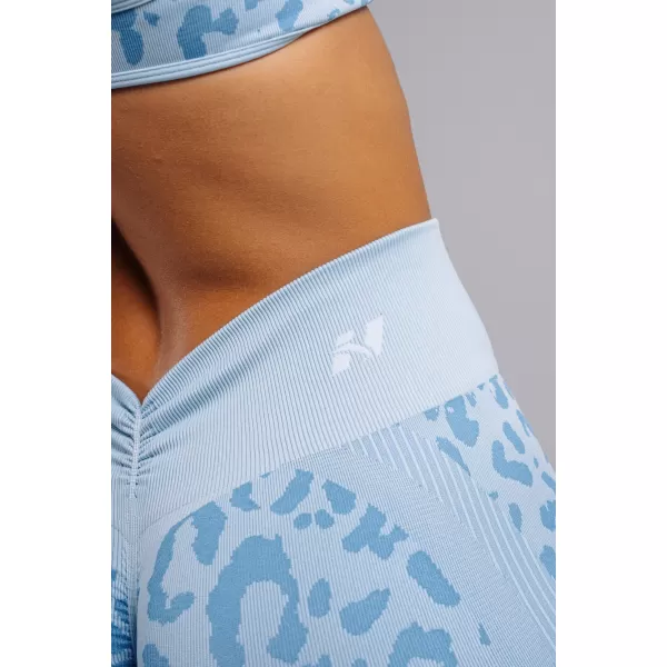  Jambiere compresive push-up cu imprimeu leopard NEBBIA PRIMAL 849 LEOPARD ALBASTRU 