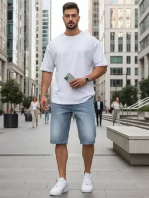 Pantaloni scurți pentru bărbați DSTREET SX2583 ALBASTRU