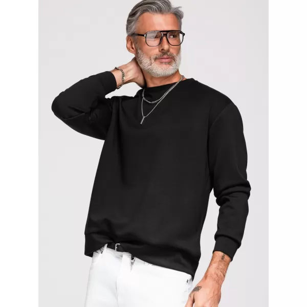  Hanorac pentru bărbați OMBRE OM-SSNZ-0274 NEGRU 