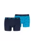 Boxeri pentru bărbați PUMA ELEMENTS MEN LOGO PRINT BOXERS 2P 93875401 COMBINAȚIE ALBASTRĂ
