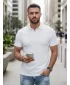 Tricou pentru bărbați cu guler DSTREET PX0514 ALB