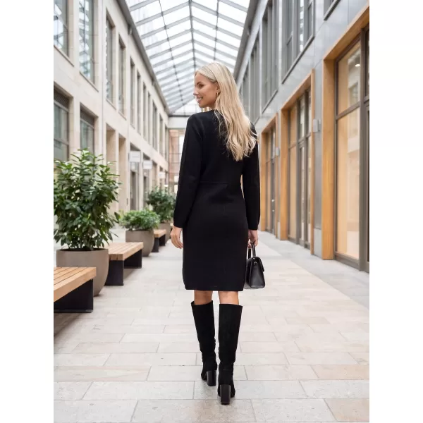  Rochie de dama tricotata ALTISPORT ISIDORE NEGRU 