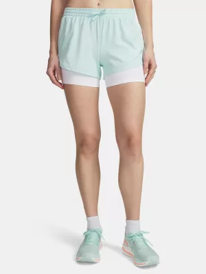 Pantaloni scurți de damă UNDER ARMOUR UA VELOCITI PRO 4IN 2N1 SHORT 6009610-703 VERDE