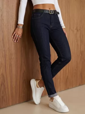 Pantaloni de dama DSTREET UY3248 ALBASTRU MARIN