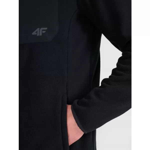  Hanorac pentru bărbați din fleece 4F WAW25TFLEM417 NEGRU ADÂNC 