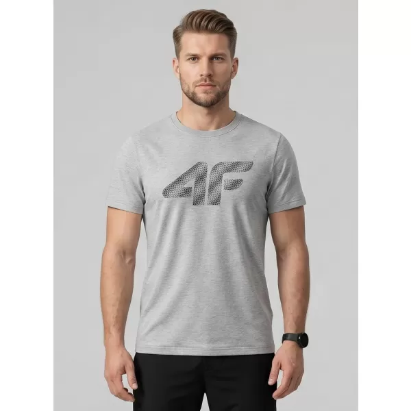  Tricou pentru bărbați 4F WMM00TTSHM3342 MELANGE GRI DESCHIS RECE 
