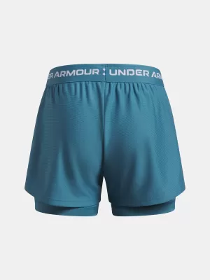 Pantaloni scurți pentru fete UNDER ARMOUR TECH PLAY UP 2N1 SHORT 6004985-466 ALBASTRU