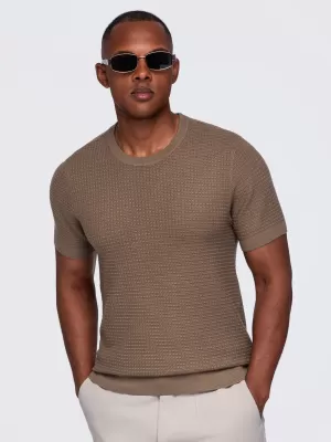 Tricou pentru bărbați OMBRE OM-TSCT-0303 MARO DESCHIS