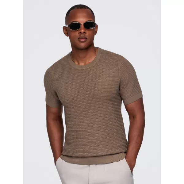  Tricou pentru bărbați OMBRE OM-TSCT-0303 MARO DESCHIS 