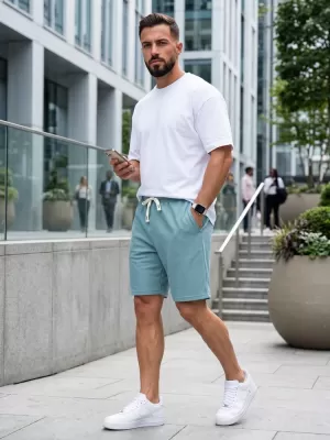 Pantaloni scurți pentru bărbați DSTREET SX2633 ALBASTRU DESCHIS