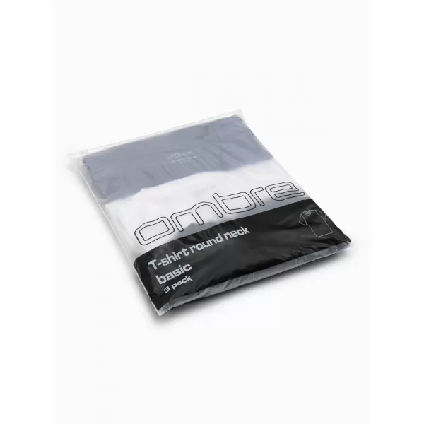 Tricou pentru bărbați OMBRE OM-TSBS-0268 DENIM ALB/GRAFIT/ALBASTRU 