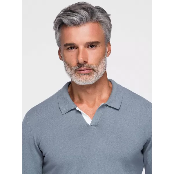  Tricou pentru bărbați cu guler OMBRE OM-POLS-0138 GRI 