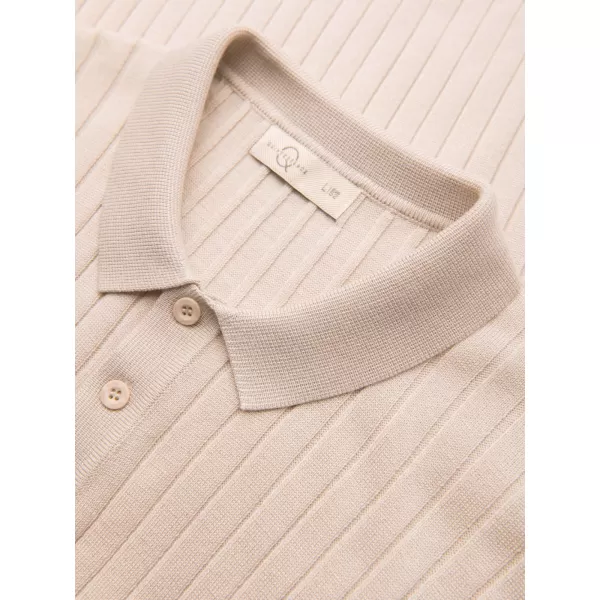  Tricou pentru bărbați cu guler OMBRE OM-POSS-0169 BEJ 