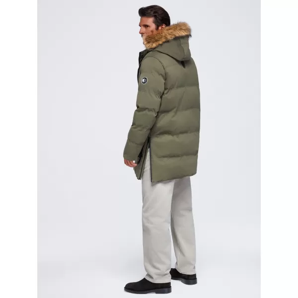  Parka pentru bărbați OMBRE OM-JALJ-0310 MĂSLINE ÎNCHISE 