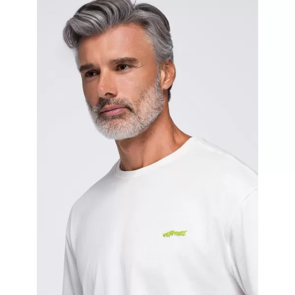  Tricou pentru bărbați OMBRE OM-TSPT-0284 APROAPE ALB 