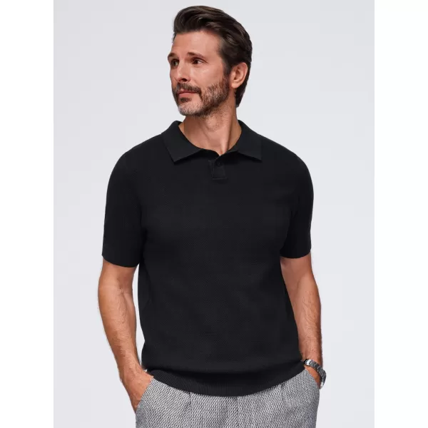  Tricou polo pentru bărbați OMBRE OM-POSS-0178 NEGRU 