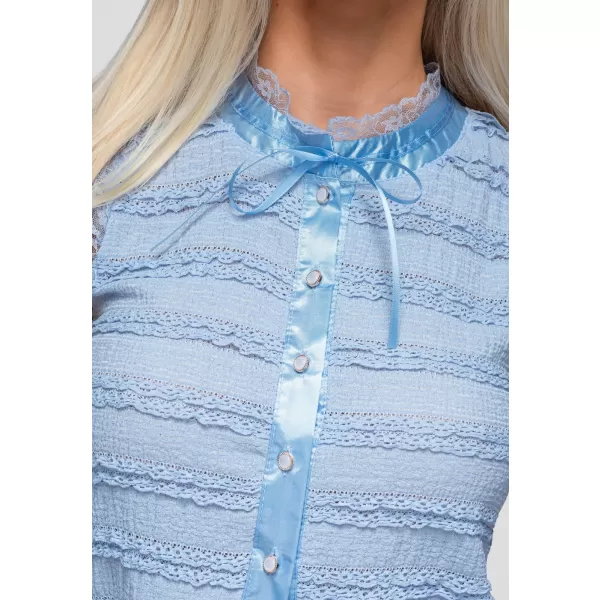  Bluza de dama OMBRE OW-TS-E0066 ALBASTRU 