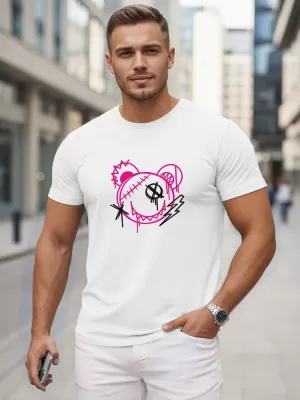 Tricou pentru bărbați DSTREET NX0136R-WH ALB