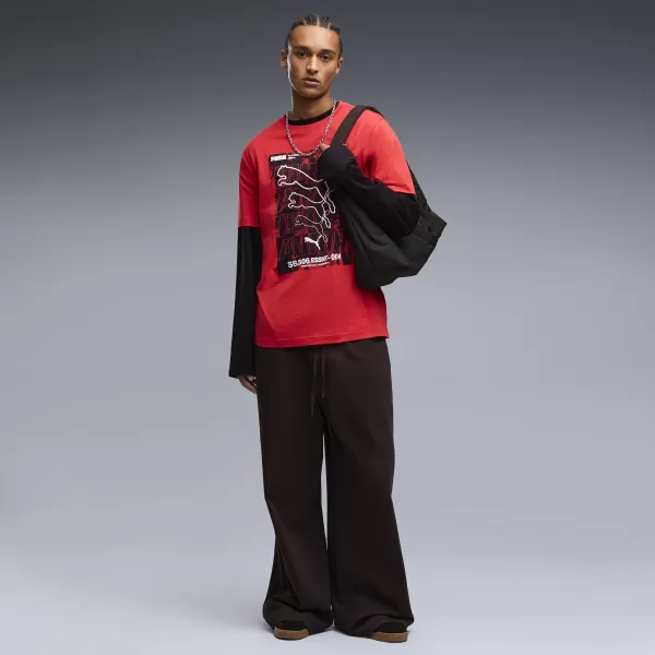  Tricou pentru bărbați PUMA GRAPHICS BOX TEE 69436611 PENTRU TOTDEAUNA ROȘU 